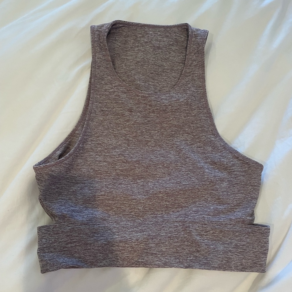 Outdoor Voices purple crop athletic tank top